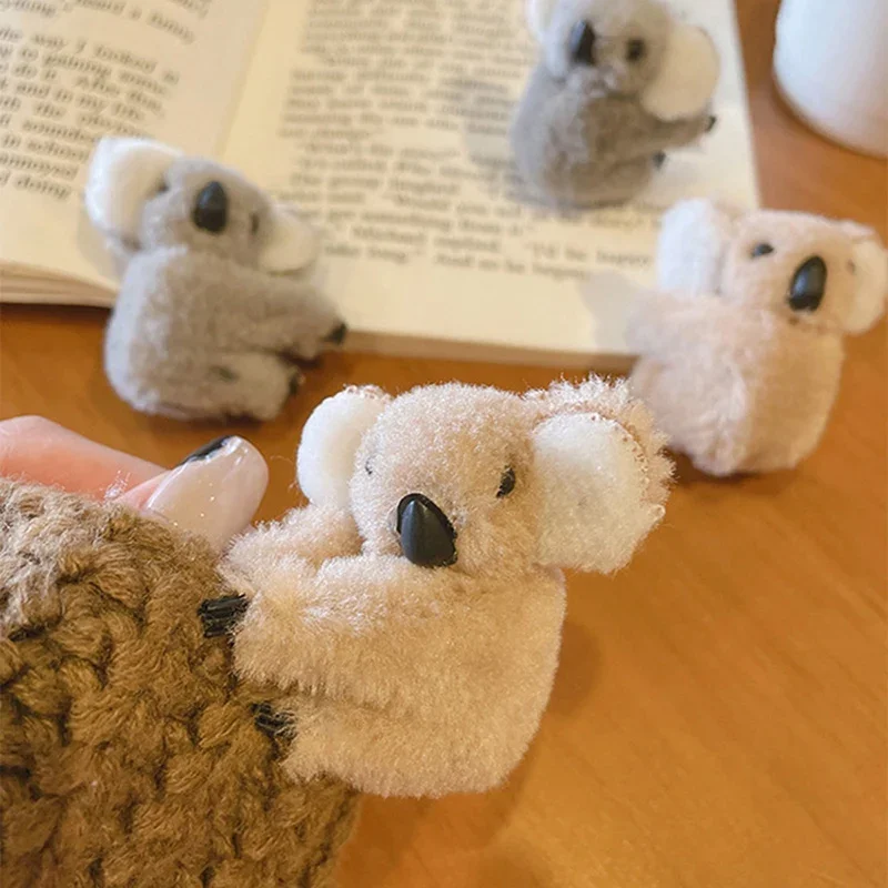 1/8pcs new Plush Koala Bear Hair Clips Women Sweet Girls Cute 2025 Animal Bobby Pin Hairpins Fluffy Bear Hairslide Headwear Barrettes