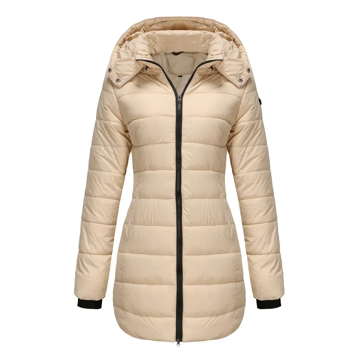 Puffer Quilted Jacket Women Autumn Winter Jackets for Women 2023 Long Parkas Plus Big Large Size Navy Gray Black Green Red New
