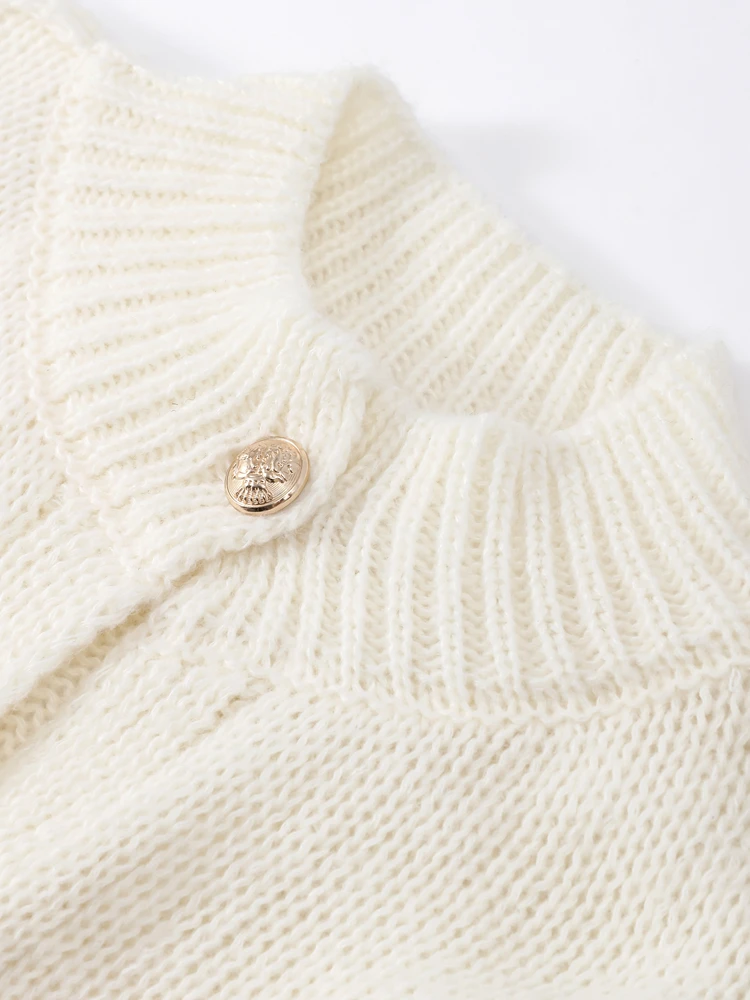Casual Single Breasted Cardigan Women Loose Long Sleeve O-neck Oversize Sweaters 2024 Spring Office Female All-match Top