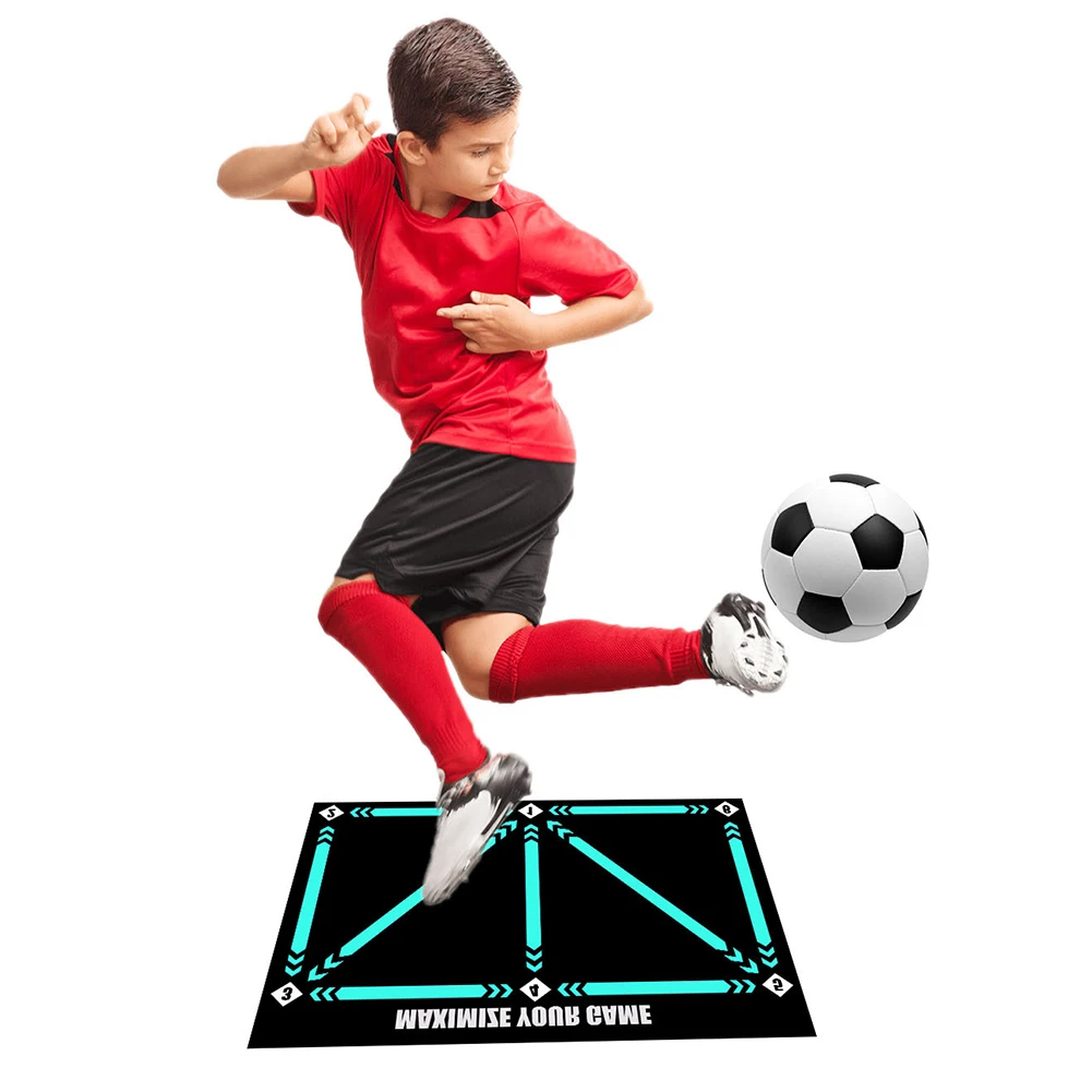 Football Training Mat Kids Adult Dribble Training Mat Carpet Soccer Basketball Training Mat Training Footstep for Indoor Ourdoor