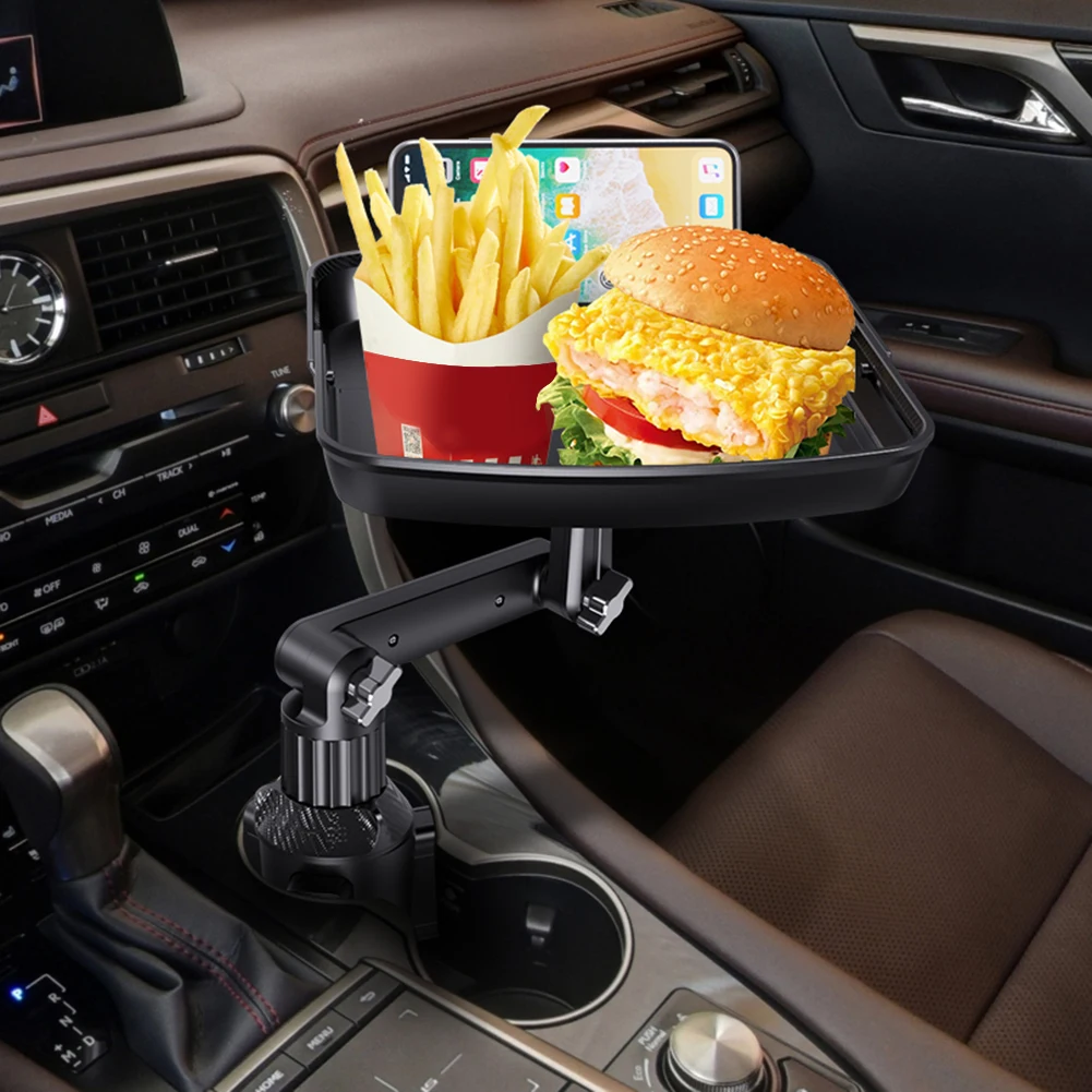 Car Table 360° Swivel Arm Eat Work Cart Drink Food Coffee Goods Holder Tray Car Laptop Computer Desk Mount Stand Seat Table