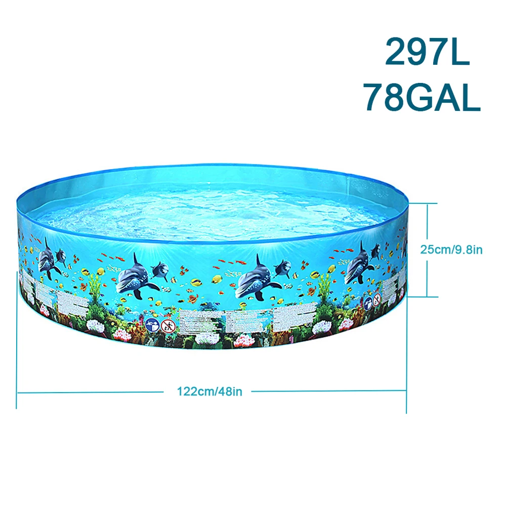 Portable Inflation-free Hard Plastic Swimming Pool Folding Pool Family Swimming Pool Round Swimming Pool for Babies Kids Adults