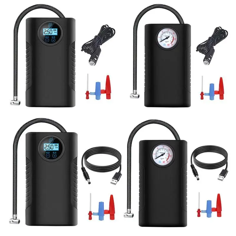 Portable Car Air Pump Auto Inflatable Electric Digital Wheel Pump With Led Light Car Tyre Inflator For Car Bicycle Balls