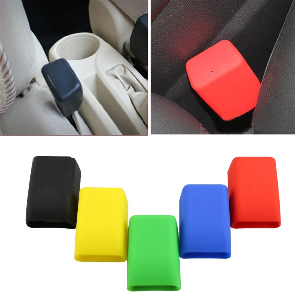 Seat Buckles Colorful Belts ddmysmile Protective Covers Silicone Universal Car Safety Anti Scratch Dust Case Car Interior Accessory Smile