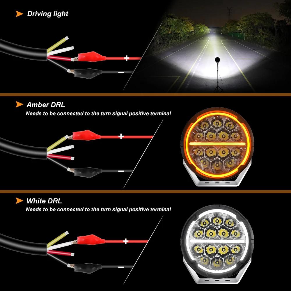 CO LIGHT 6.5" Round LED Offroad Lights 60000LM LED Driving Lights White Amber DRL Spot Flood Combo for Trucks Car 4x4 Pickups