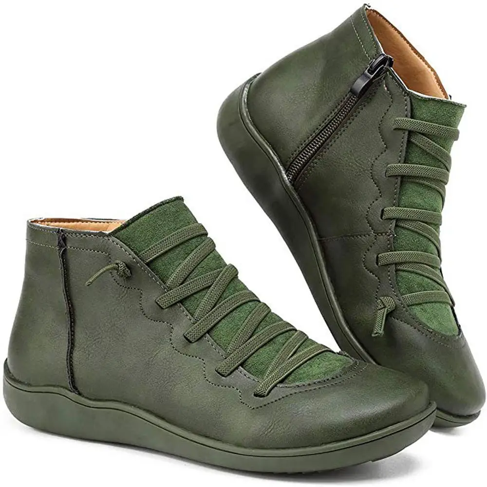 Women Winter Boots 2023 new Ankle Boots Spring Flat Shoes Cross Strap Lace Up Woman Short Boots Autumn Ladies Boots Botas Muje