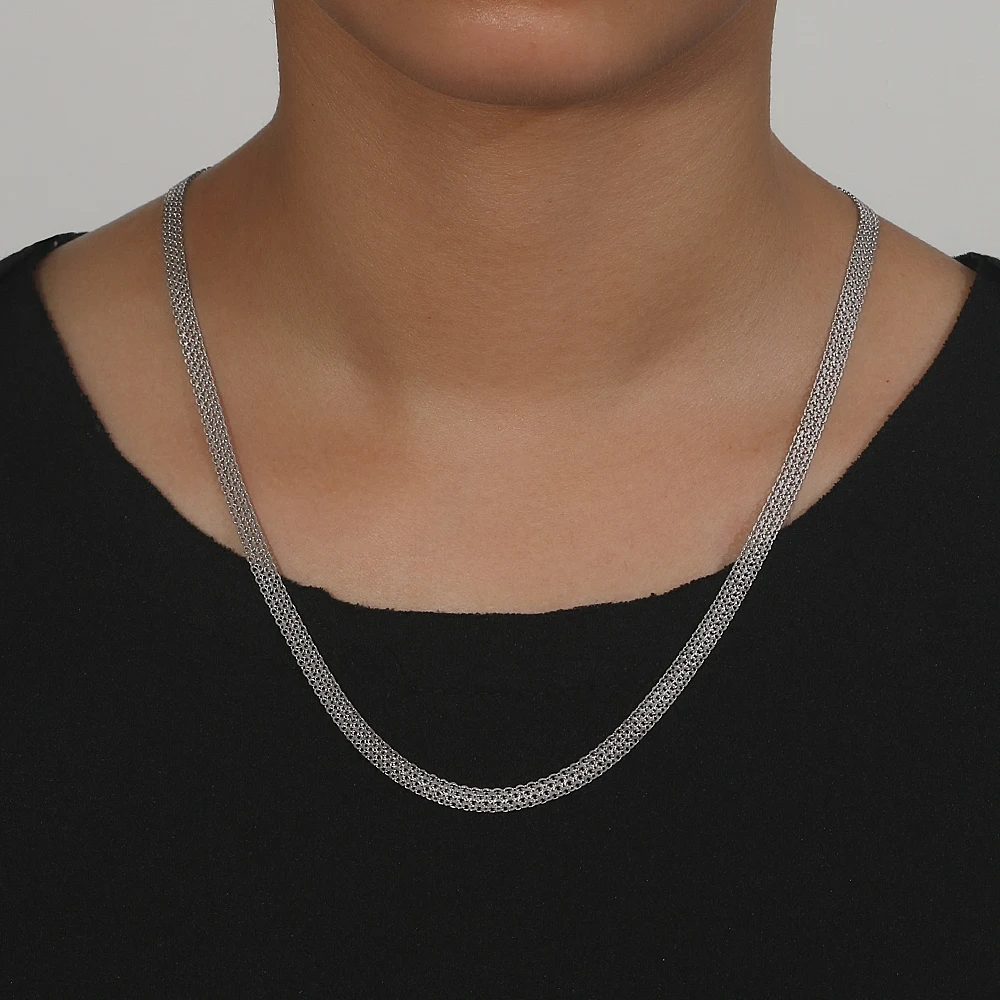 HOYON Real Solid S Sier Necklace MM CM Trendy Flat Tank Chain for Men and Women Sweater Neck Collar Jewelry Gifts