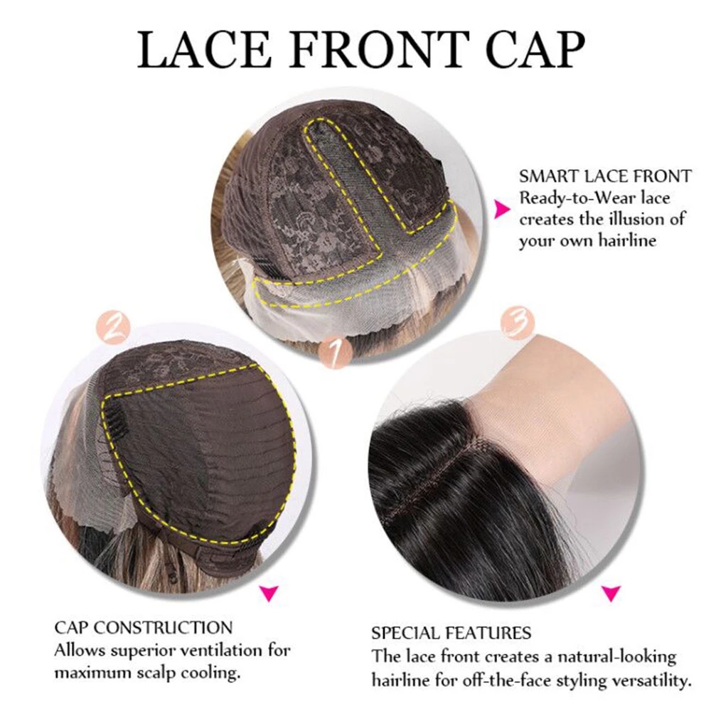 EASIHAIR Blonde Mixed Brown Lace Front Wigs Long Straight Natural Wigs for Women Silk Lace Frontal Synthetic Wig Heat Resistant 94216