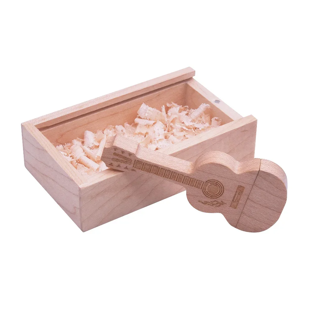 20pcs/lot wooden Guitar new usb flash drive free music gifts pendrive 4GB 8GB 2025 16GB 32GB cle usb 64GB 128GB usb disk usb stick