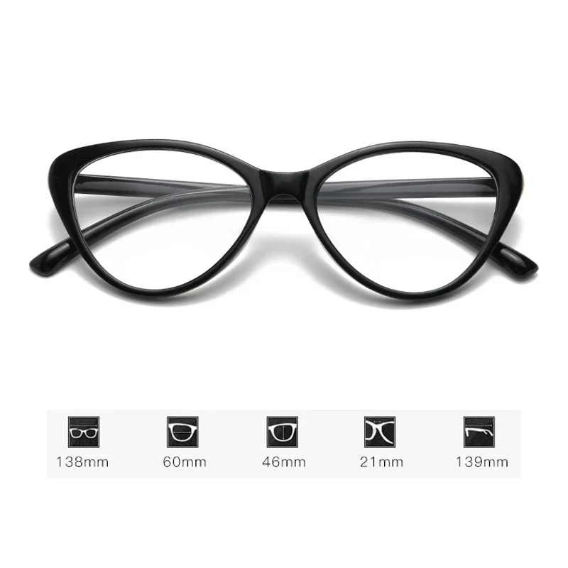 Ladies Cat Eye Myopia Glasses Anti Blue Light Blocking Computer Minus Eyeglasses Finished Men Optical Near Sight Eyewear Diopter