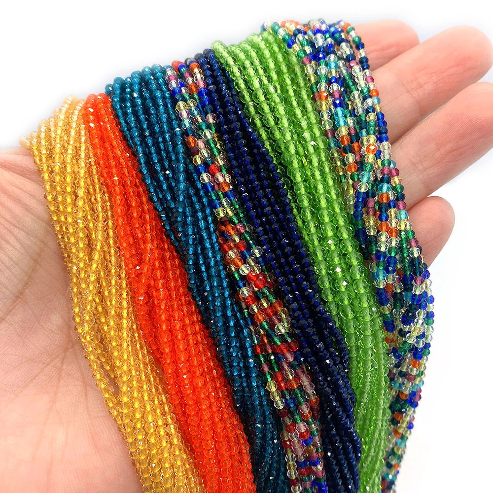 Natural Crystal Glass Spinel Beads 2/3mm Facet Stone Loose Seed Beads for Jewelry Making DIY Bracelet Necklace Jewelry Accessory