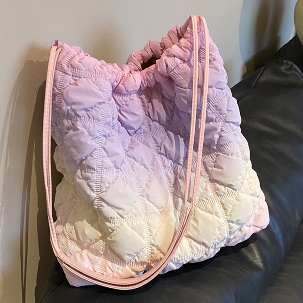 Women Diamond Quilted Bucket Bag Casual Pleated Cloud Bag Drawstring Padded Shoulder Bag Crossbody Sling Bag Girl Stylish Bag