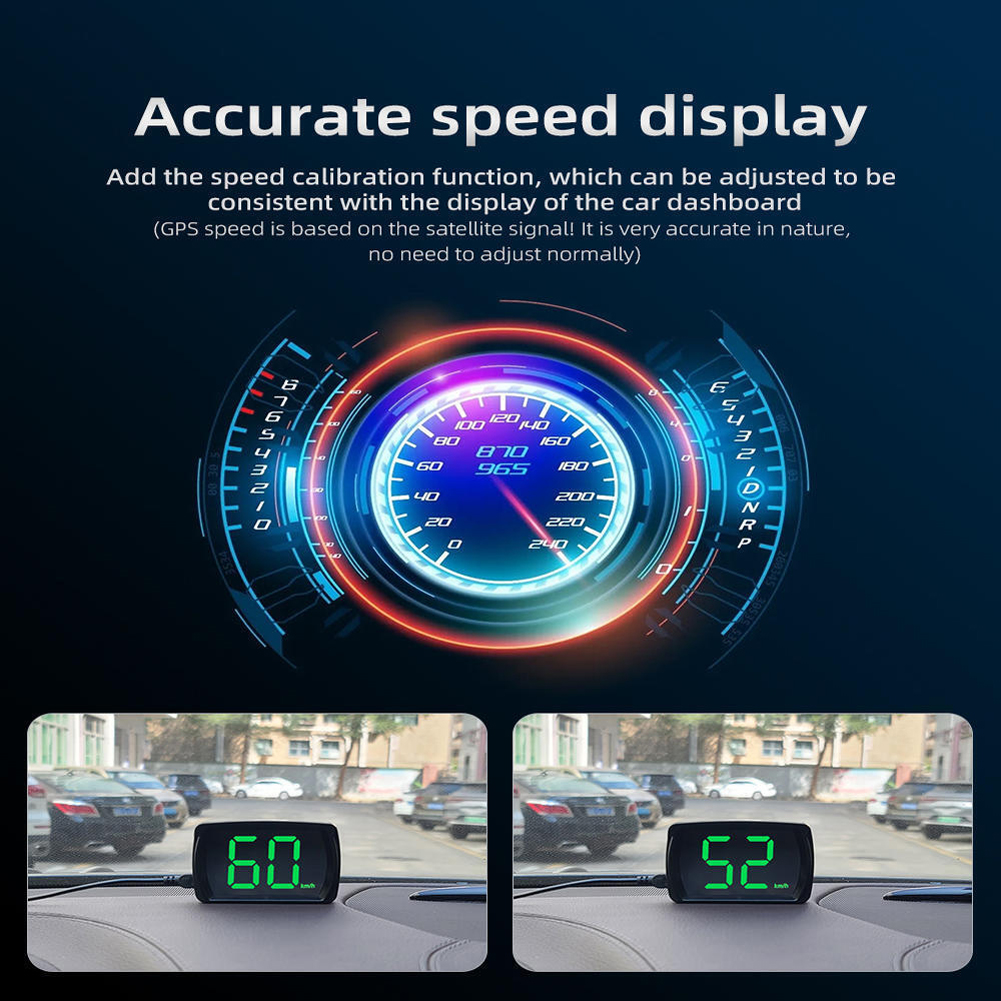 Universal HUD Head Up Display GPS Hud Digital Speedometer Big Font Speed Meter KMH for All Car Truck Plug and Play Auto Part
