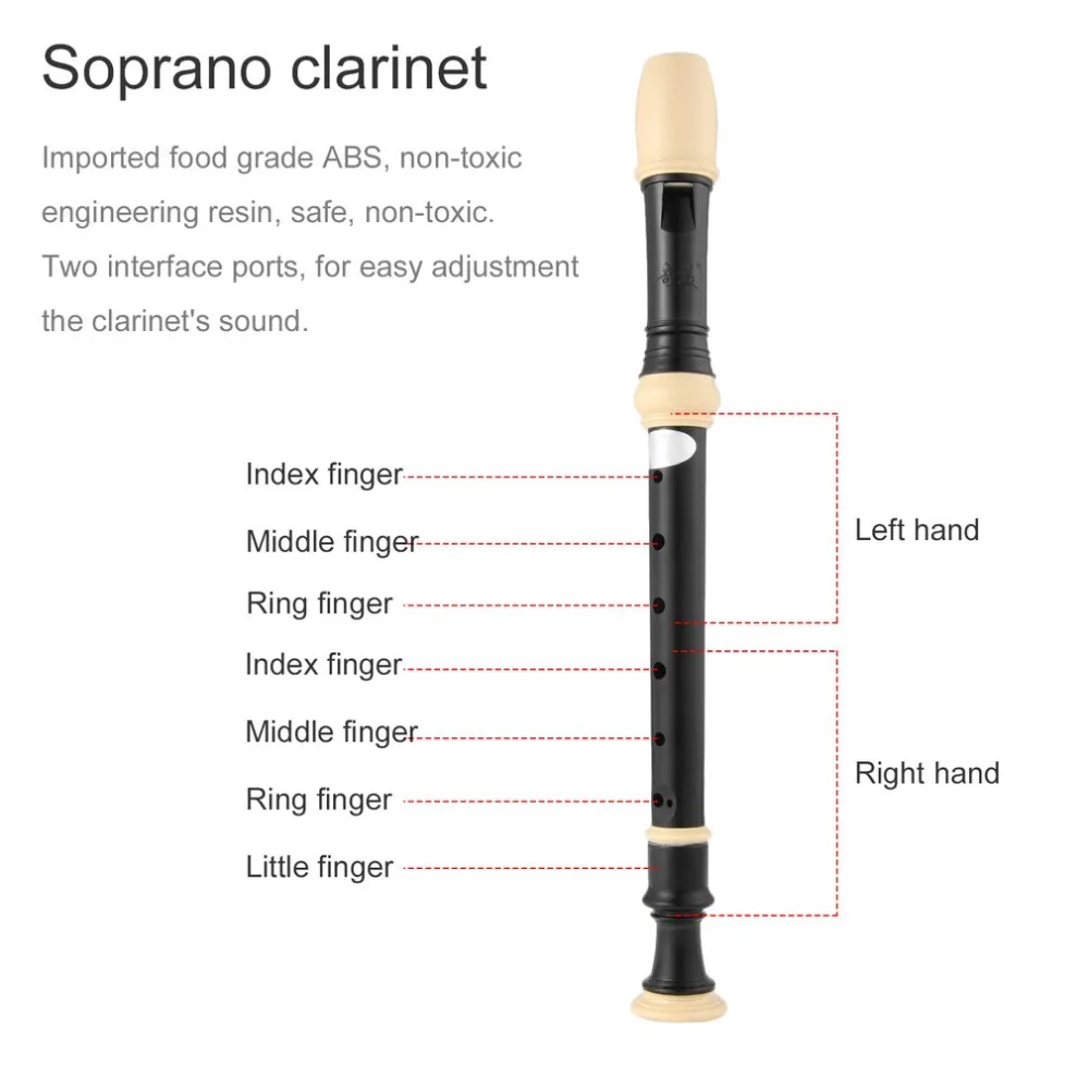 Professional Eight Hole Treble Flute 8-Hole Soprano Recorder Clarinet Black Sound 2025 Easy Adjustable Food new Grade ABS Non-toxic