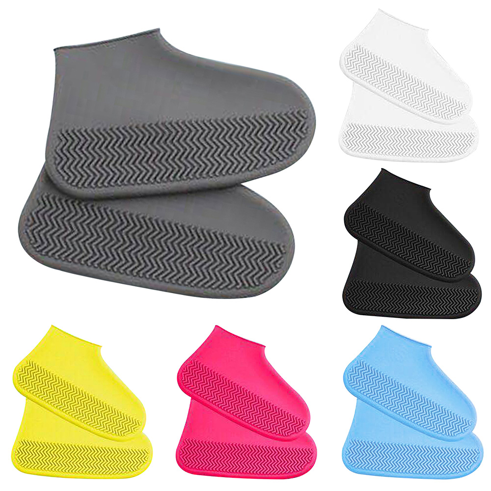 Waterproof Rain Reusable Shoes Covers Silicone Outdoor Rain Boot Overshoes Walking Shoes Accessories Reusable Shoe Cover 1pair smile