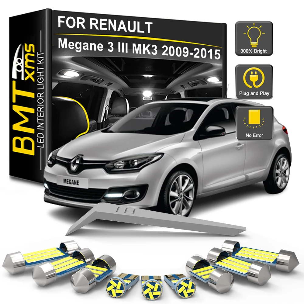 BMTxms For Renault Megane 3 III MK3 Hatchback Estate Grandtour Coupe 2009-2015 LED Bulb Interior Map Dome Reading Door Light Kit