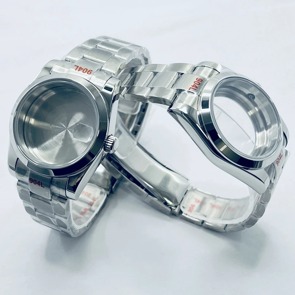36mm 40mm Silver Watch Case Sapphire Crysta Waterproof Fit NH34 NH35 NH36 NH38 NH70 NH72 ETA2824 PT5000 Movement