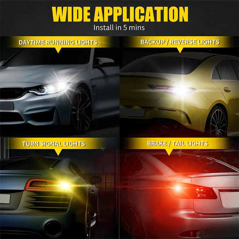 1Pcs Car LED Bulb 3156 P27W T25 3157 SMD High Power 12V LED Signal Light Canbus No error Auto Reverse Rear Super Bright Lamps
