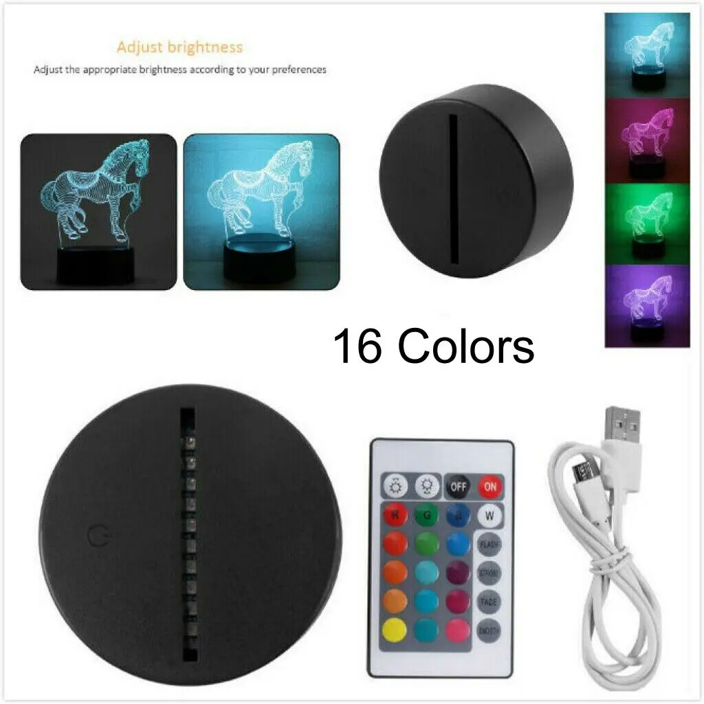 NEW Animal Horse 3D Night Lamp Children Bedroom Decor Desk Setup Zodiac Horse Bedside Light for Christmas Birthday Gift