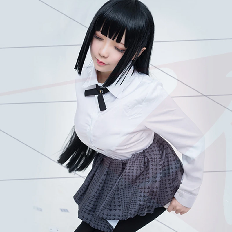 Anime Kakegurui Jabami Yumeko Cosplay Costume Compulsive Gambler Japanese School Girls JK Uniform Halloween Costumes Wig Suit