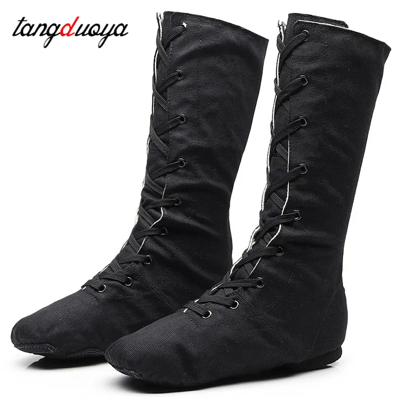 jazz dance 2025 shoes women sneakers balleoom Ballet shoes new high top canvas dance boots lace up Adult kids dance shoes Gymnastics Shoe