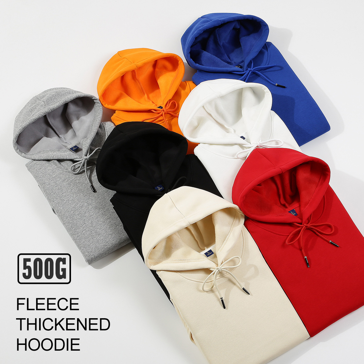 Hoodie Men 500g Fleece thicken 2025 Loose Solid Unisex Oversized Basic Autumn Winter new Warm Women Sweatshirts Hooded Pullovers Male Top