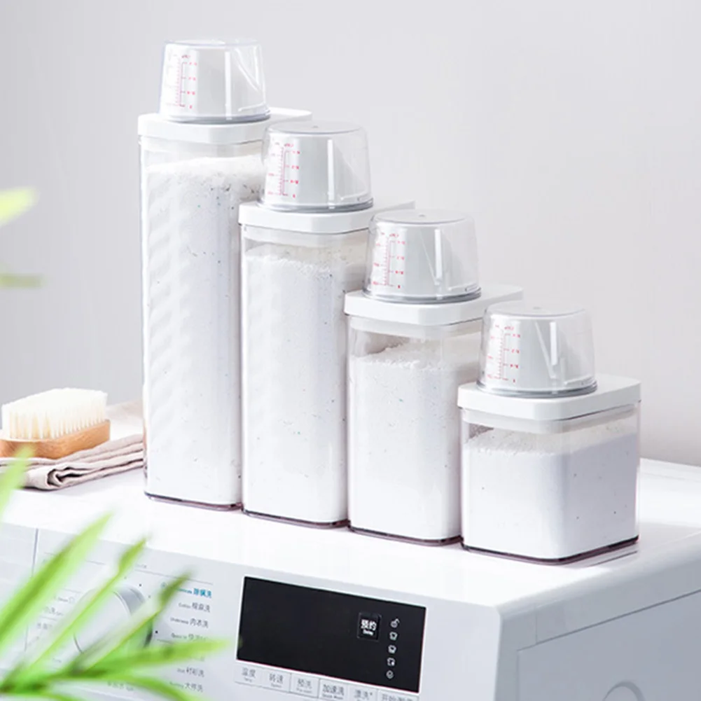 1Pcs Refillable Laundry Detergent Dispenser Empty Tank 700ml/1100ml/1500ml/1900ml For Powder Softener Bleach Storage Container
