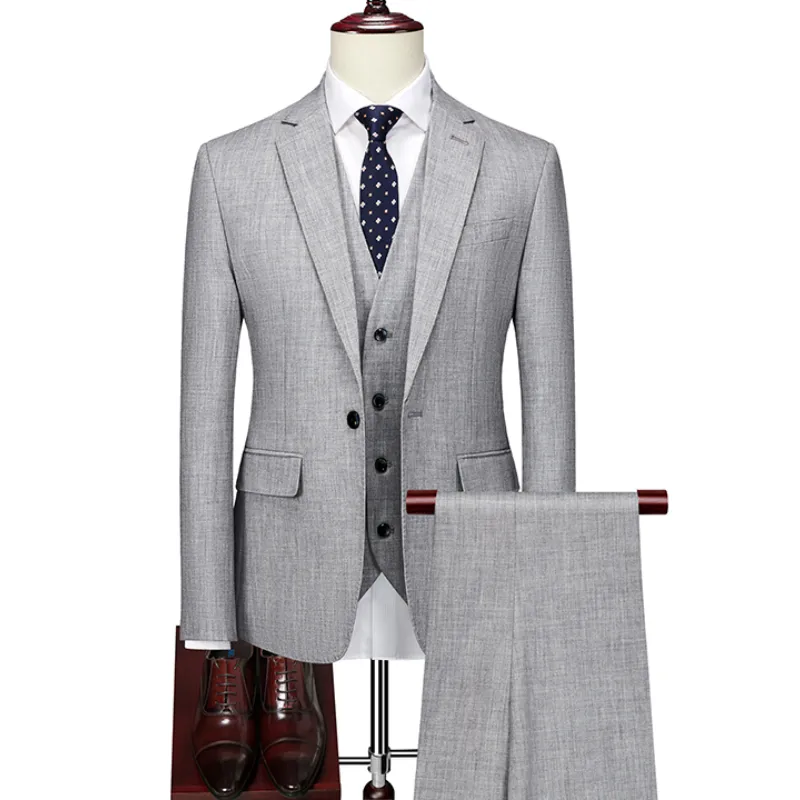 (Jacket+Trousers+Vest) New Costume Homme Popular Clothing Party 2025 Stage Men's Suit Groomsmen new Regular Fit Tuxedo 3 Pcs Set
