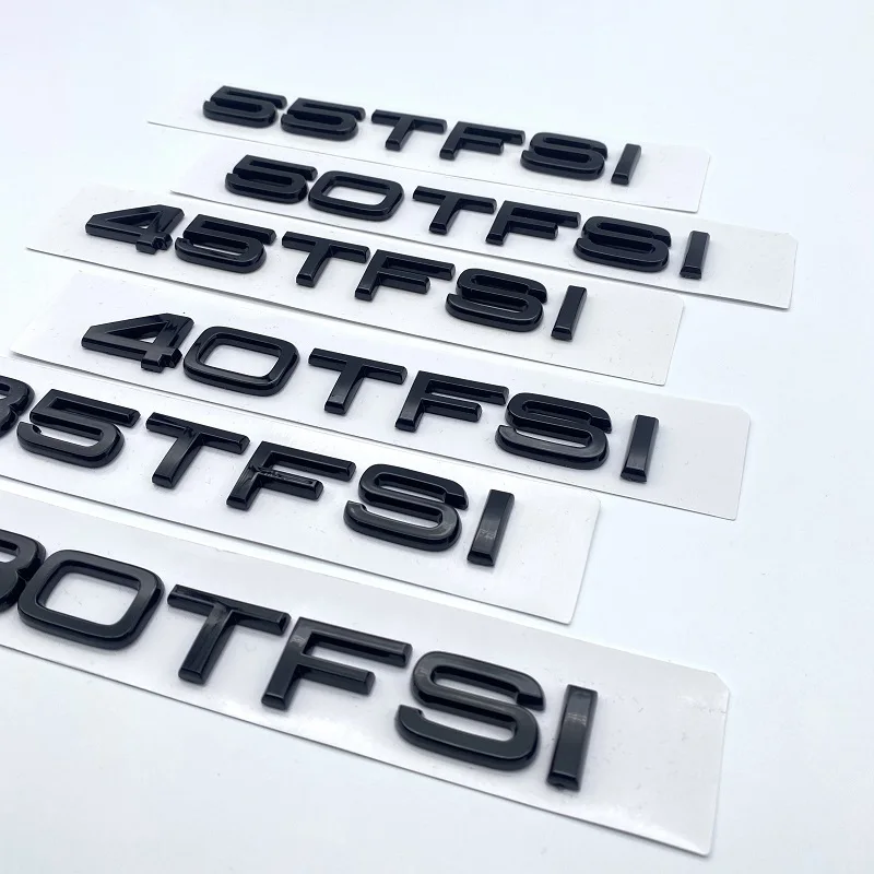Glossy Black Letters 30TFSI 35TFSI 40TFSI 45TFSI 50TFSI 55TFSI Numbers Emblem for Audi A1 A3 A4 A5 A6 A7 A8 Q2 Q3 Q5 Q7 Q8 S7