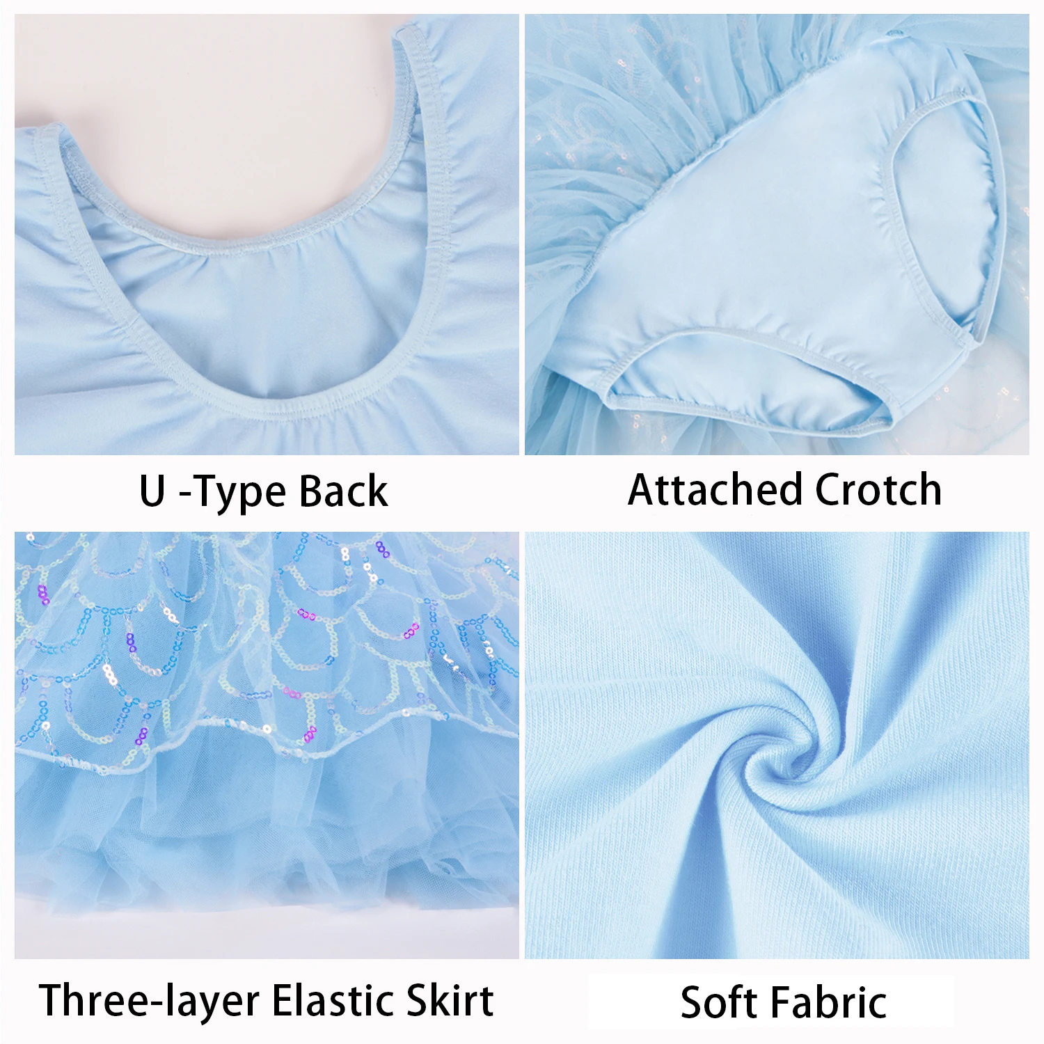Girls Dance Tutu Leotard for Ballet Long Sleeve Sparkly Sequins Dance Dress