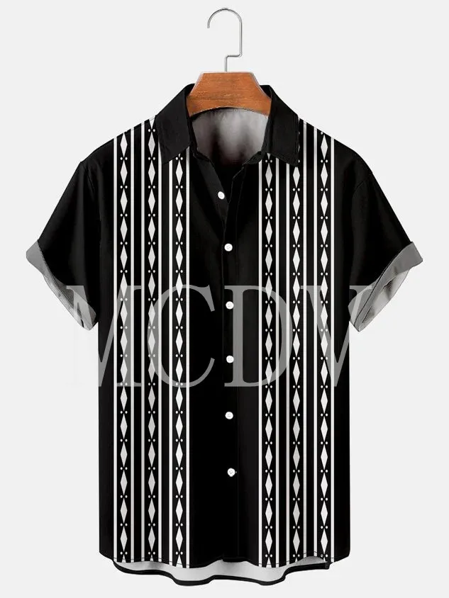 2025 Mens Retro new Floral Print Lapel Loose Short Sleeve Bowling Shirts Women For Men Hawaiian Shirt