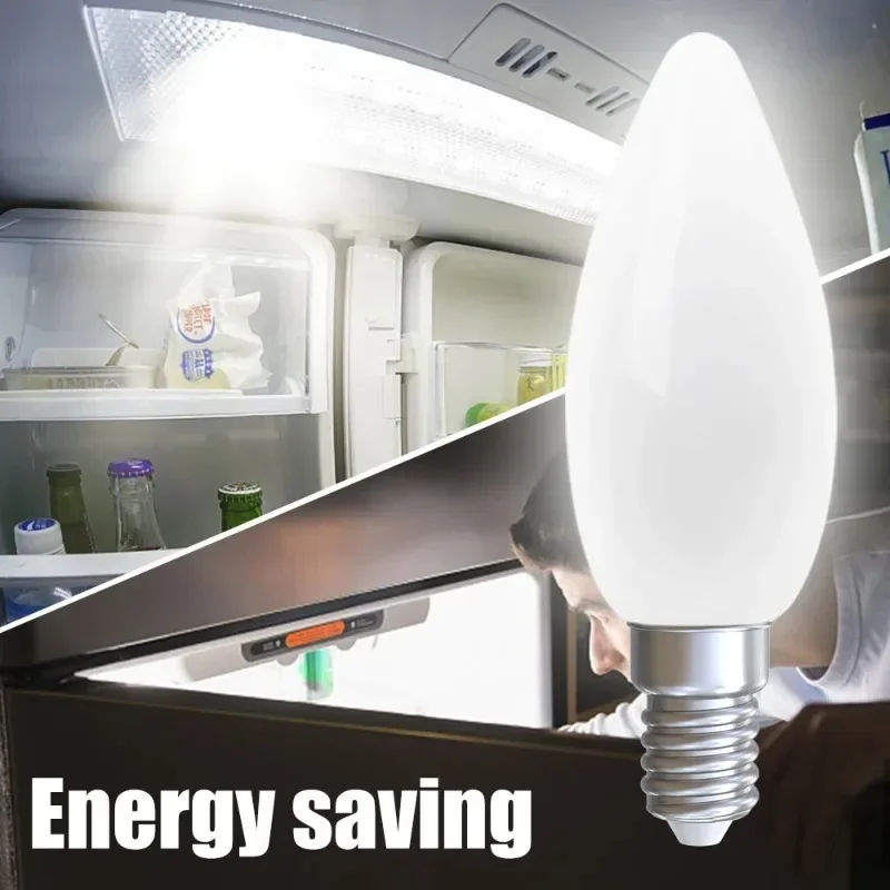 10/1Pcs Mini LED Light Bulb E14 E12 LED Refrigerator Light Bulb Replacement Halogen Screw Bulbs for Refrigerator Display Cabinet