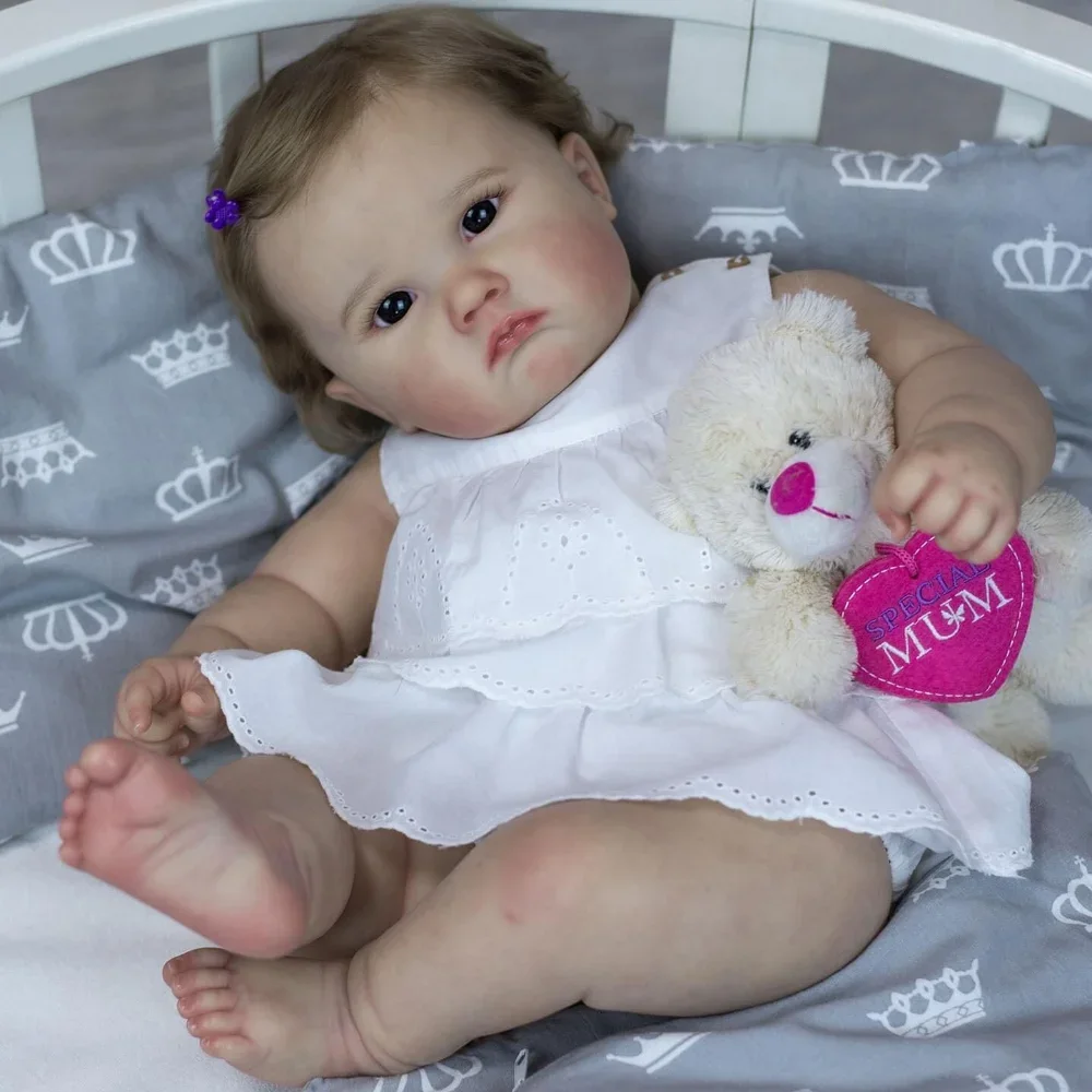 60CM Already Finished Painted Bebe Reborn Toddler CHARLOTTE High Quality Multiple layers with Visible Veins for Child gifts