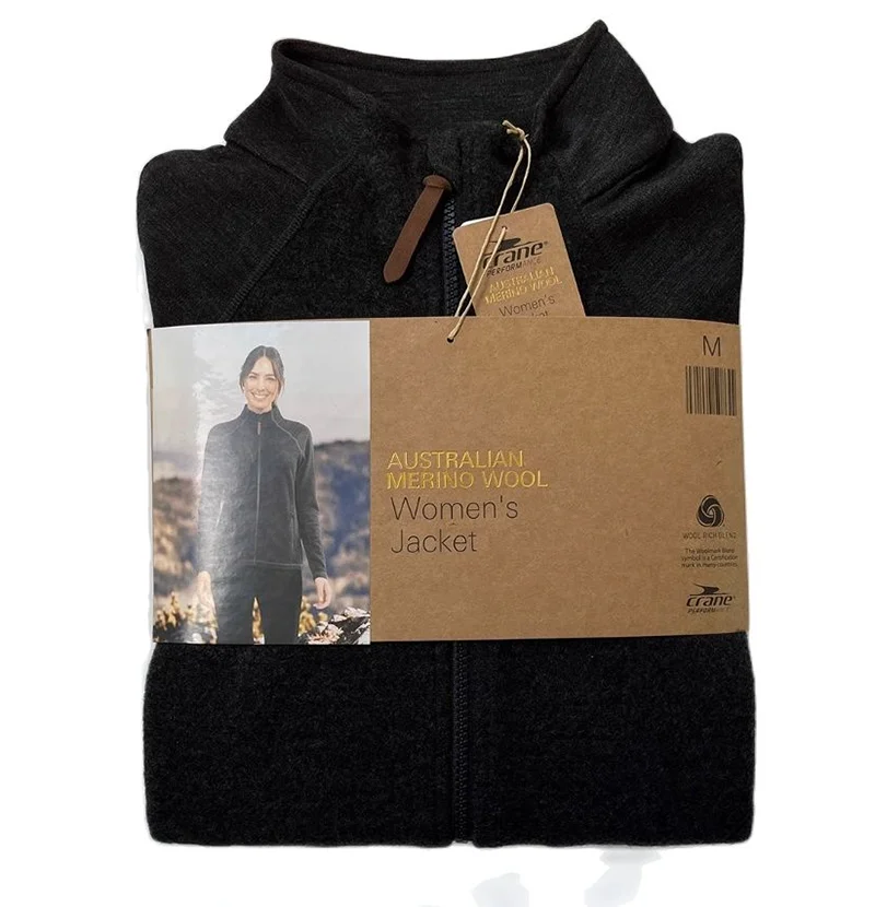 Women Jacket Merino Wool 80% Merino Wool Full Zip Heavyweight 300g Womens Sweatshirt Stand-Up Collar Long Sleeve Jacket Outdoor 80% smile 80% 80%