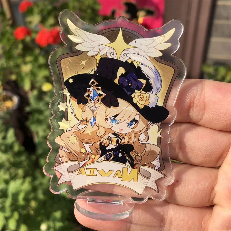 Genshin Impact Neuvillette Lyney Furina Wriothesley Figure Keychain Stand Plate Anime Game Cosplay Prop Accessories
