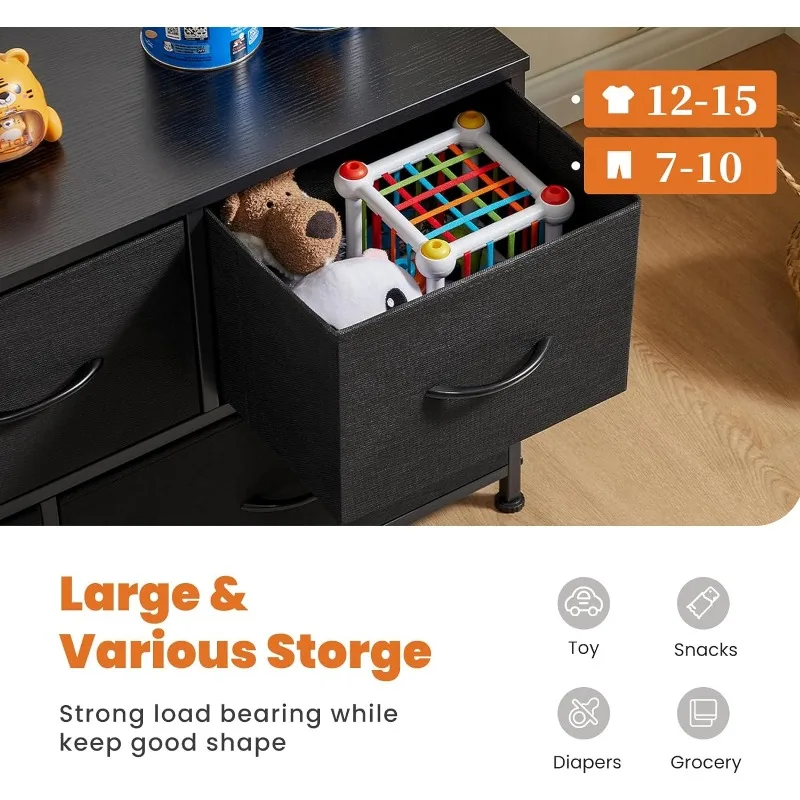 Dresser Sweetcrispy for Bedroom with 5 Fabric Drawers, Small Chest Storage Tower, Organizer 2025 Units for Clothing Closet Drawers, Tower,