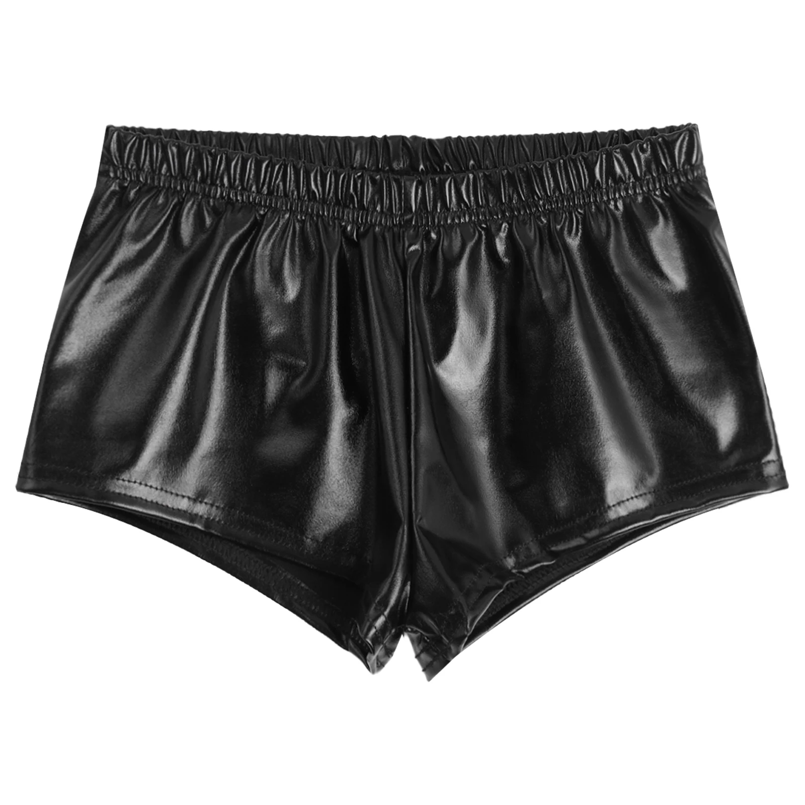 Womens Elastic Waistband Hot Shorts Pants Shiny Low Waist Booty Shorts Party Rave Club Pole Dance Dance Performance Costume