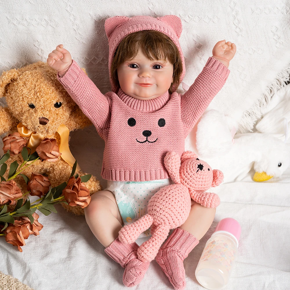 45CM Full Body Vinyl Waterproof Reborn Maddie Doll Hand-Detailed Painting with Visible Veins Lifelike 3D Skin Tone