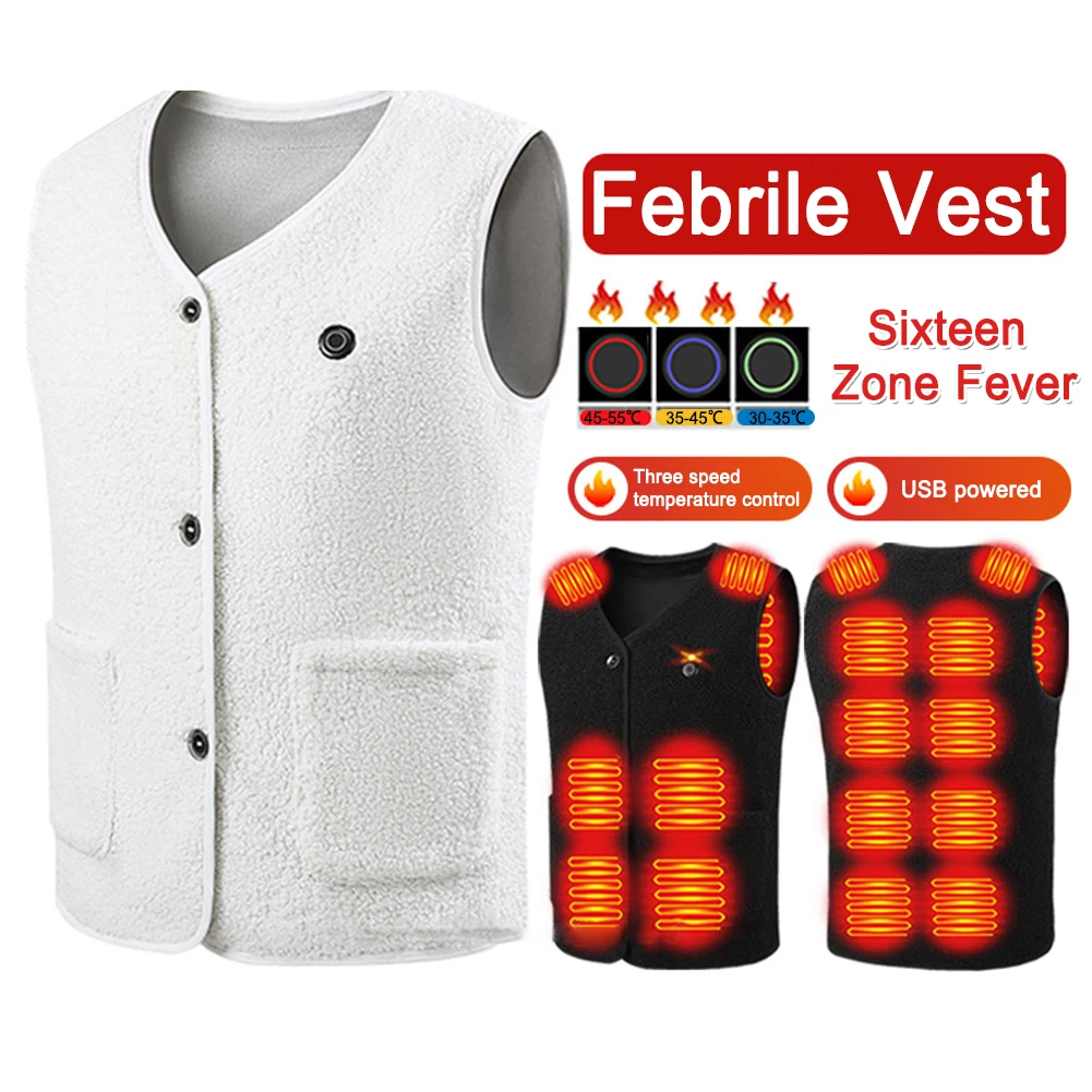 16 Areas Heated Vest Men Jacket Heated Winter Womens Electric Usb Heater Tactical Jacket Man Thermal Vest Body Warmer Coat M-4XL