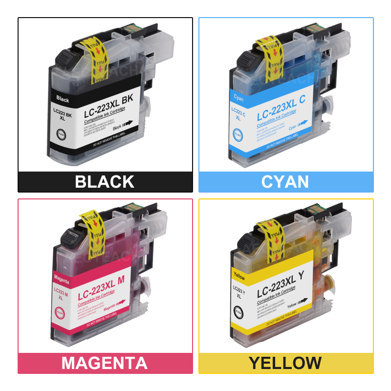 Aecteach new LC223 LC221 Compatible Ink Cartridge For Brother LC223XL MFC-J4420DW J4620DW J4625DW J480DW J680DW J880DW Printer