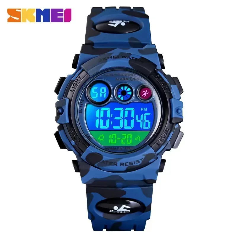 SKMEI Young And Energetic Dial Design 50M Waterproof Colorful LED+EL Lights relogio infantil Children's Sport Kids Watches 1547