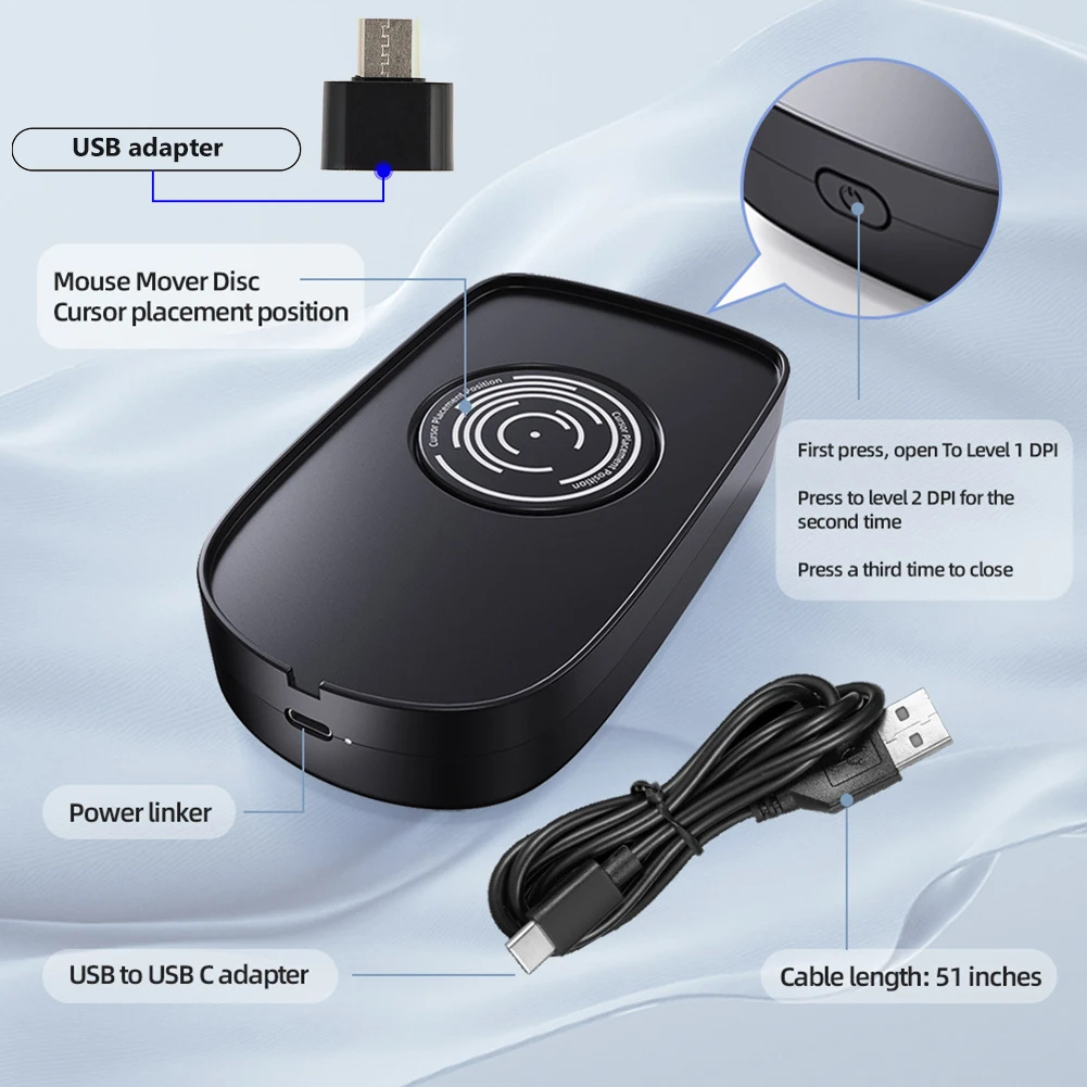Jiggler USB Mouse Mover Anti-sleep Automatic Mouse Movement Simulator With ON/OFF Switch For Computer Awakening Keeps PC Active