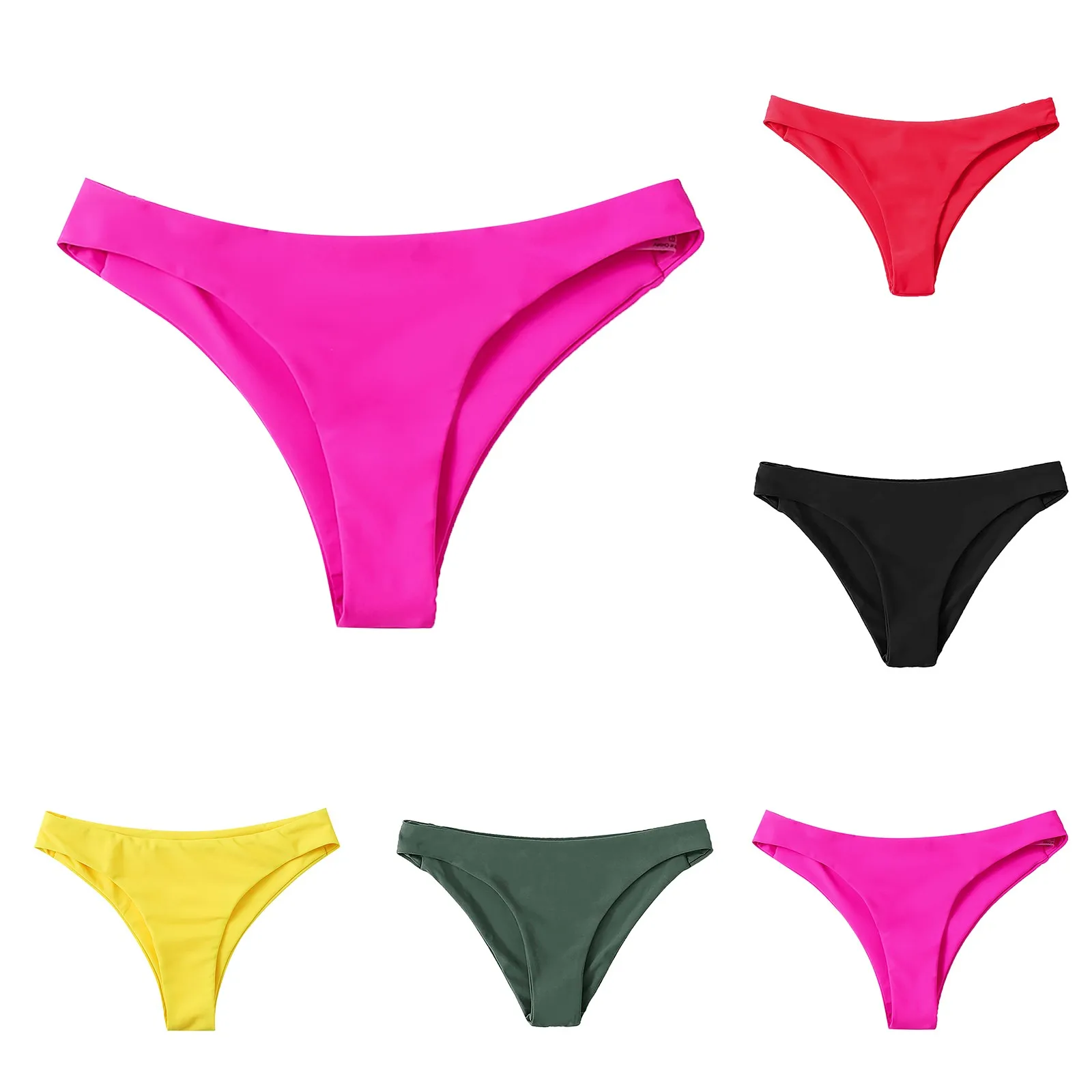 new Women's Bikini Bottoms High 2025 Cut Swimsuit Bottom Solid Color Mid Waist Swim Bottoms Men Swim Short Bikini Skirt