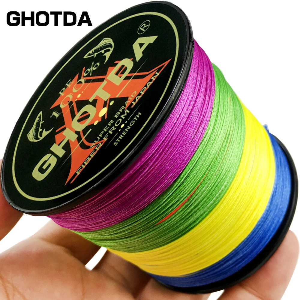 GHOTDA Brand 300M 4Strand Japan Multifilament 100% PE Braided Fishing Line 10LB To 120LB