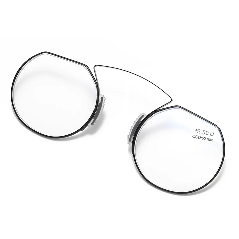 Ahora Portable Stick On Phone Reading Glasses Men Nose Clip Presbyopia Eyeglasses WIth Case Blocking Blue Light Ultralight