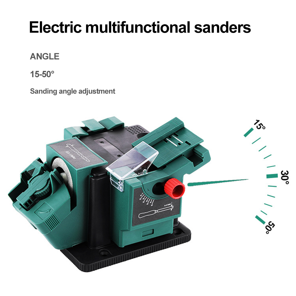 Multifunctional Drill Bit Sharpener Bench Mounting Electric Kitchen Knife Sharpener Angle Adjustable for Knife Chisel HSS Drill