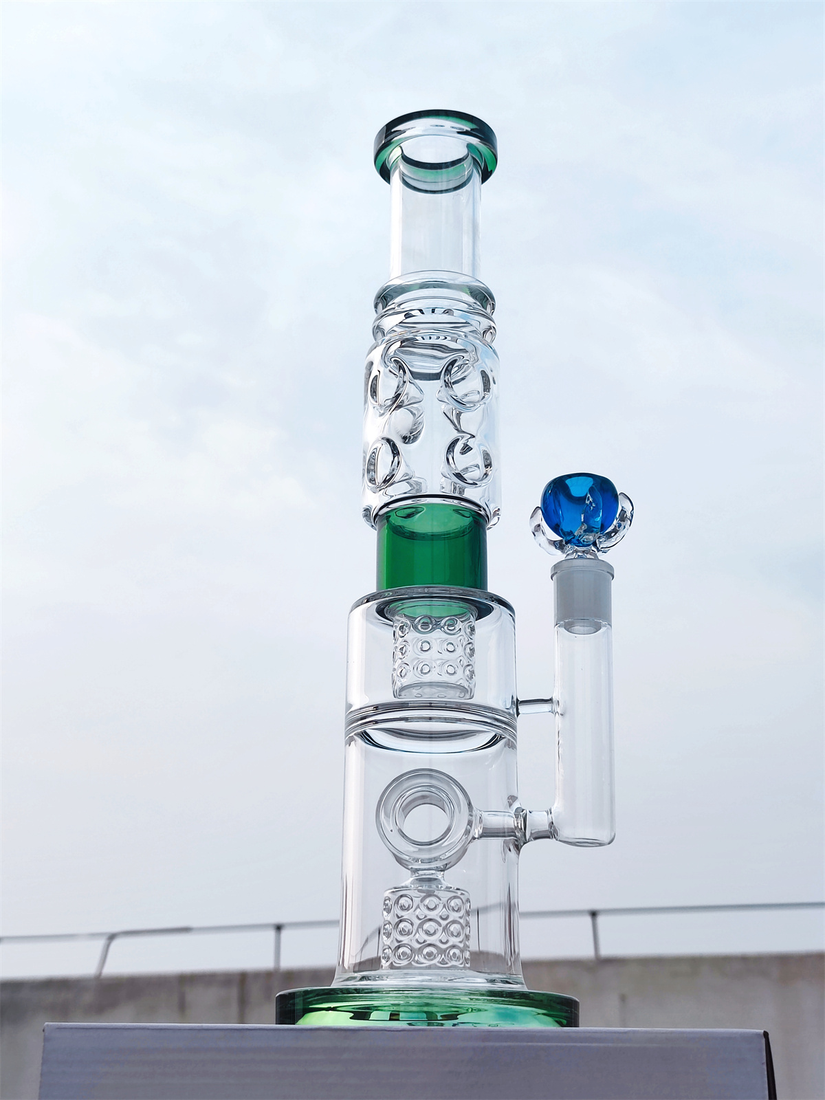 2024 Heavy Thick Large Recyclers 17 Inch Glass Bongs Water Pipe Bong Tobacco Smoking Tube 18MM Claw Bowl Dab Rig Recycler Bubbler Pipes