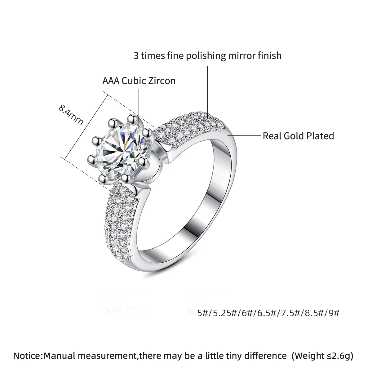 2025 LUOTEEMI High Quality Cubic Zirconia Ring Original Design Sier Color Wedding Band new Bridal Jewelry Accessories Girl Party Gifts