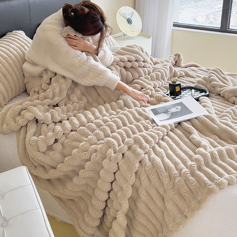 2023 Winter Fur Plush Blanket Warm Super Soft Blankets Bed Sofa Cover Luxury Fluffy Throw Blanket Bedroom Couch Pillow Case