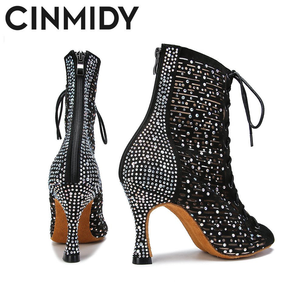 CINMIDY New Women's Summer Short Boots Latin Dance Shoes Stripper For Women's Boots Ballroom Dancing Shoes Sexy Party Shoes